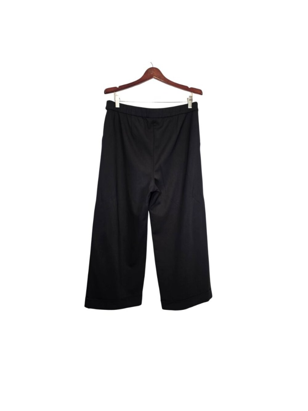 J. Jill Black Ponte Full Leg Dress Pants Size Medium Wide Career Office Comfort - Picture 3 of 8